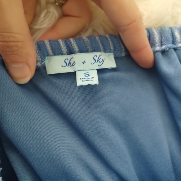 {She + Sky} Embroidered Off the Shoulder Dress - Picture 2 of 6